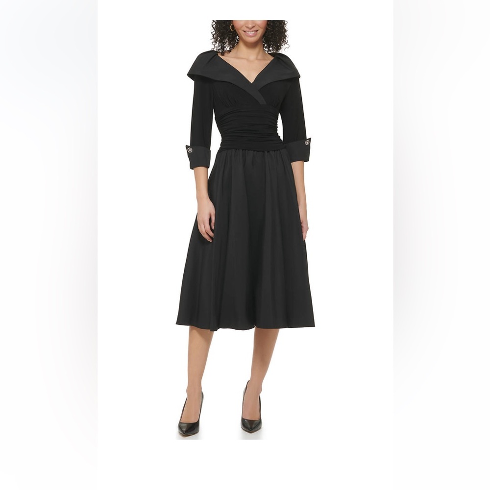 Jessica Howard Size 14 Fit and Flair Cocktail Length Dress in Black